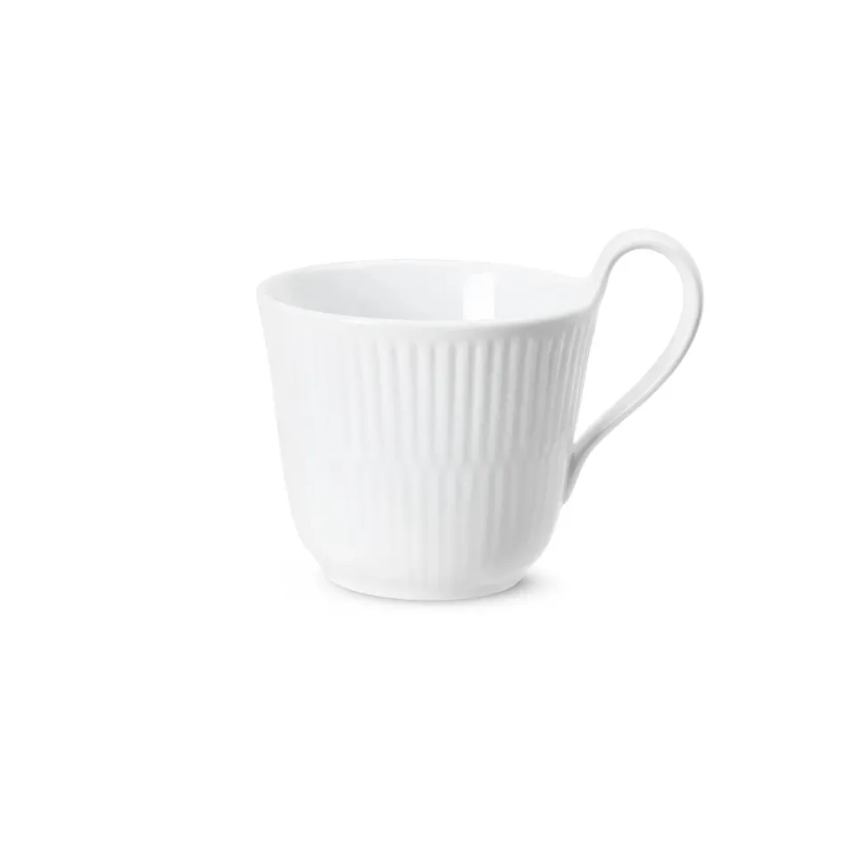 Kgl. Porcelæn Hvid Riflet højhankskop 24 cl hvid porcelæn