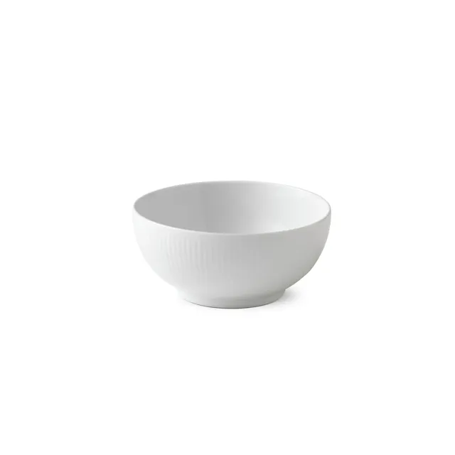 Kgl. Porcelæn Hvid Riflet skål 73 cl hvid porcelæn