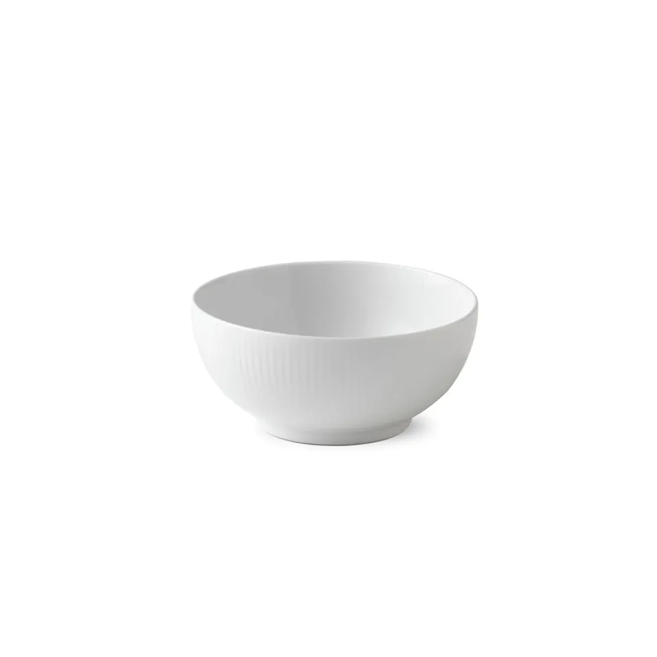 Kgl. Porcelæn Hvid Riflet skål 73 cl hvid porcelæn
