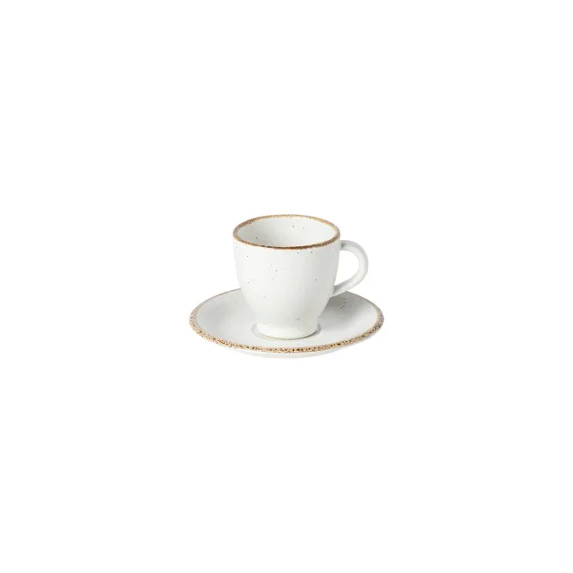 Costa Nova Positano kaffekop med underkop hvid stentøj