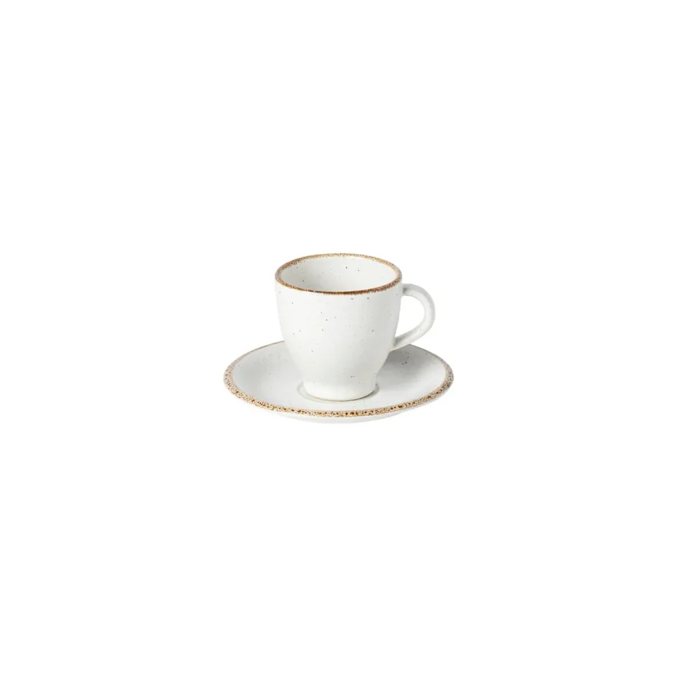 Costa Nova Positano kaffekop med underkop hvid stentøj