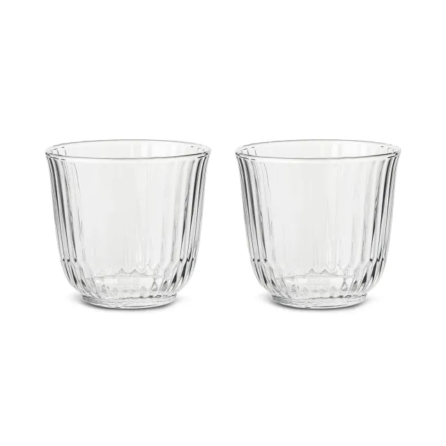 Kgl. Porcelæn Waves vandglas 20 cl 2 stk stabelbart