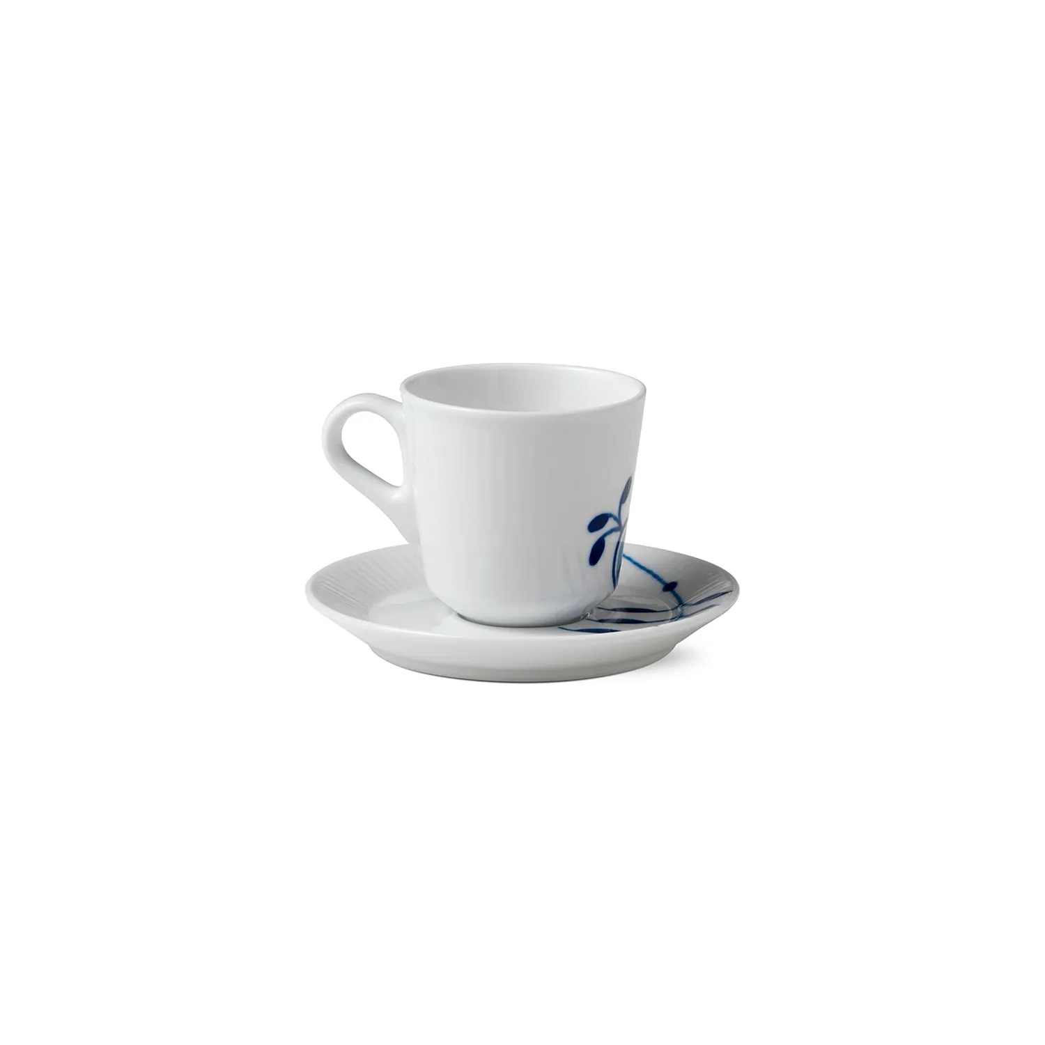 Kgl. Porcelæn Blå Mega Riflet espressokop 9 cl underkop