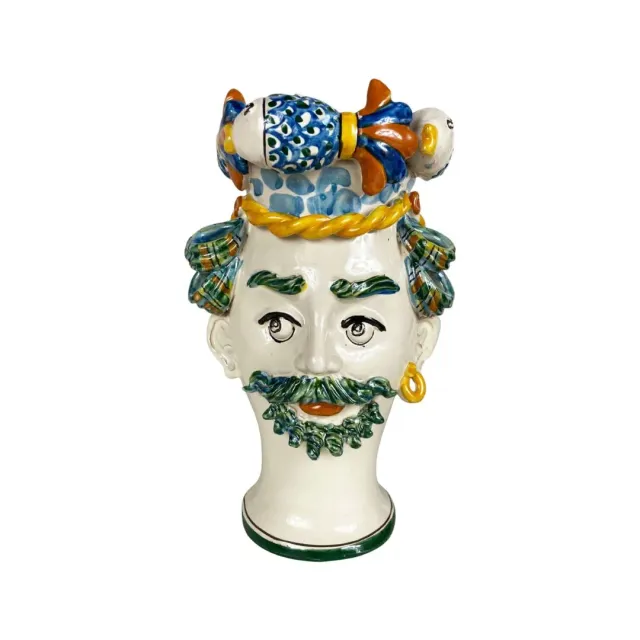 Les Ottomans Sicily SCU26 vase ansigt citron keramik