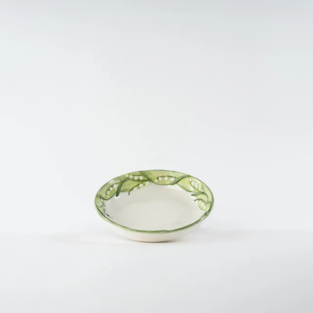 Les Ottomans Lily of the Valley pastatallerken håndmalet hvid