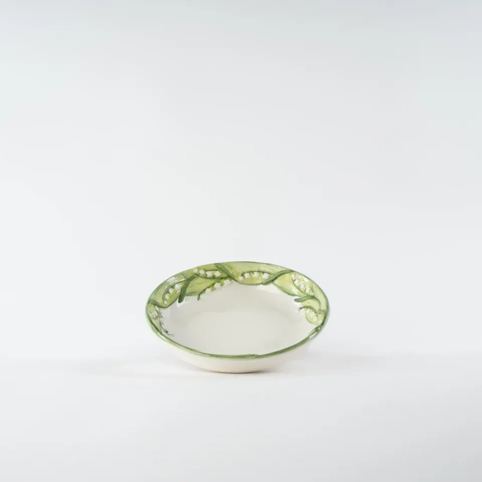 Les Ottomans Lily of the Valley pastatallerken håndmalet hvid