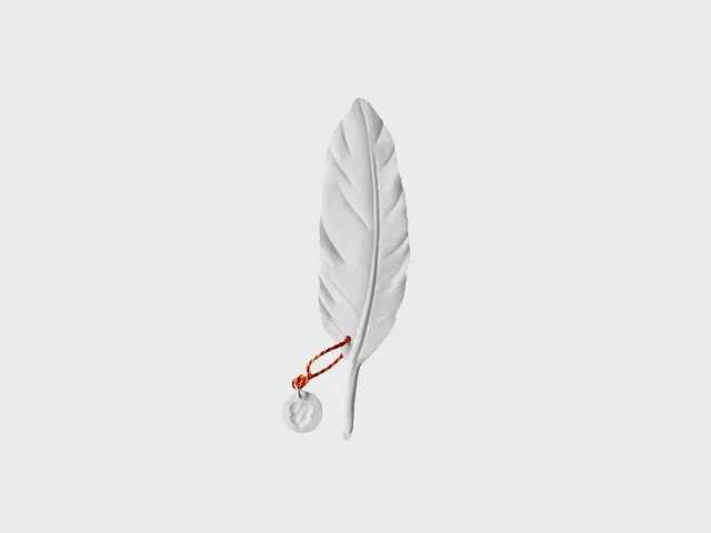 Nymphenburg Lucky Feathers fjer hvid biskuit