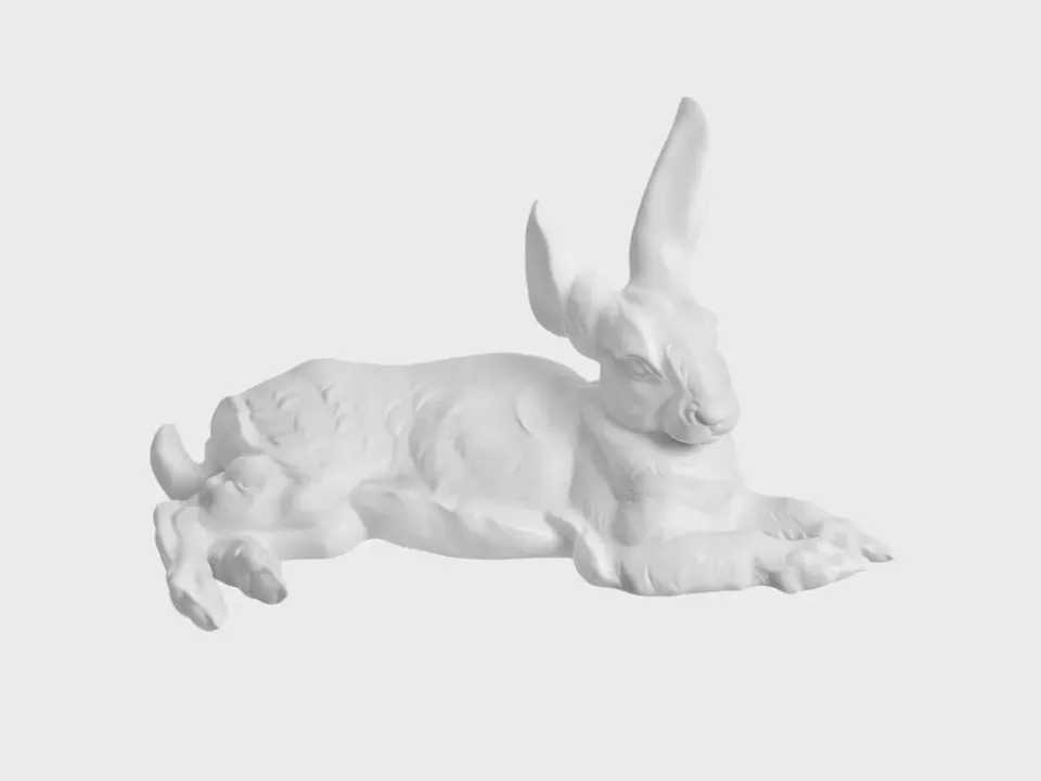 Nymphenburg Hare figur hvid biskuitporcelæn