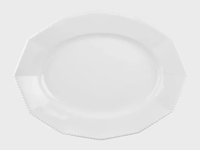 Nymphenburg Perl fad porcelæn hvid klassisk