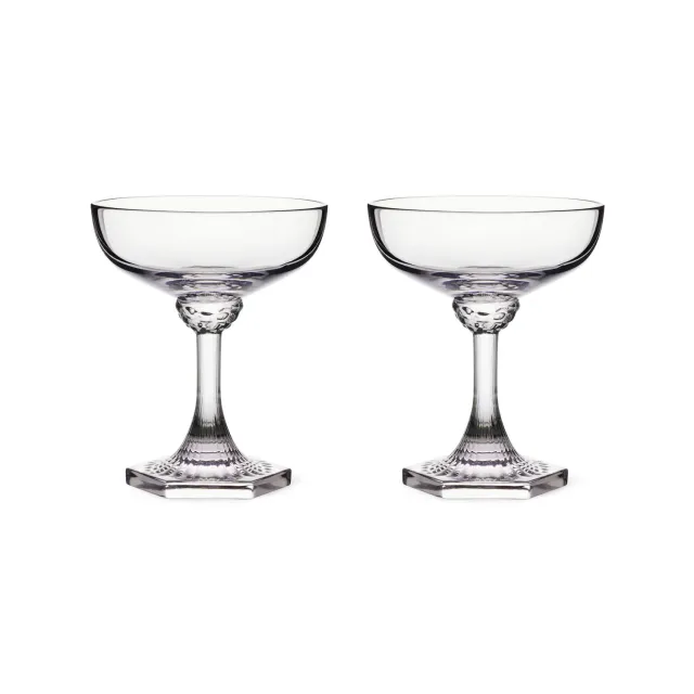 Kgl. Porcelæn Aurora coupe champagneglas 25 cl 2 stk krystal