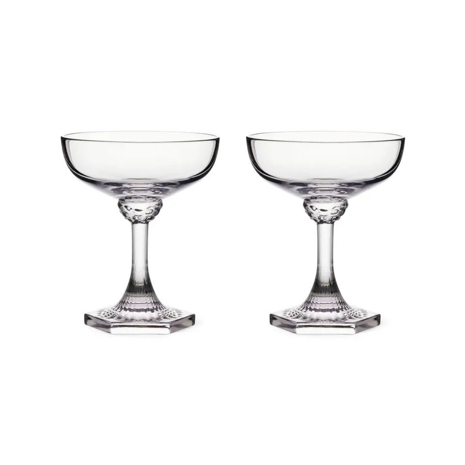 Kgl. Porcelæn Aurora coupe champagneglas 25 cl 2 stk krystal