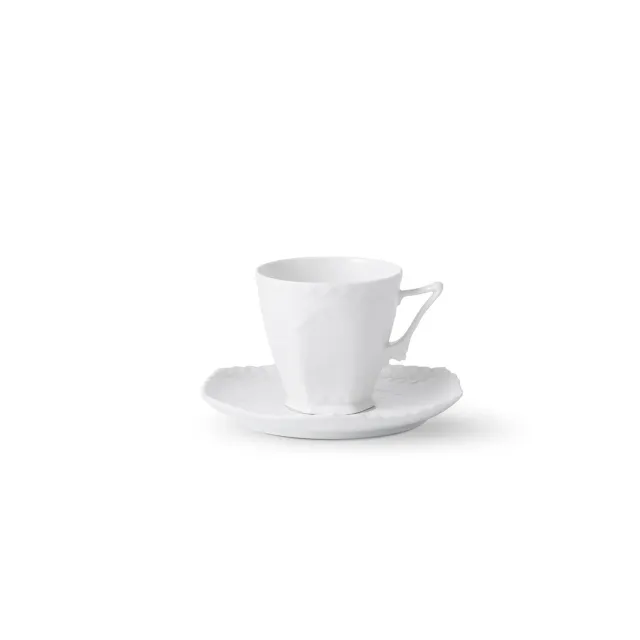 Kgl. Porcelæn Hvid Helblonde kop med underkop 14 cl