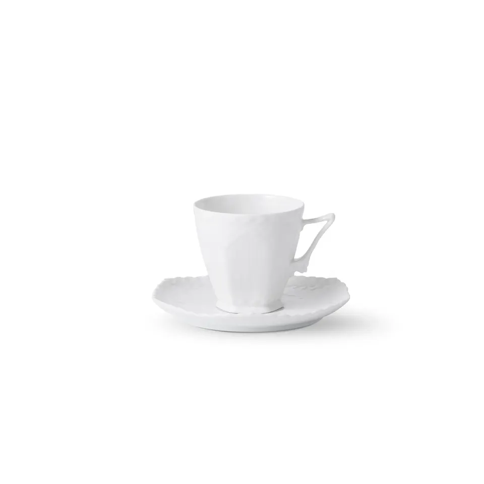 Kgl. Porcelæn Hvid Helblonde kop med underkop 14 cl