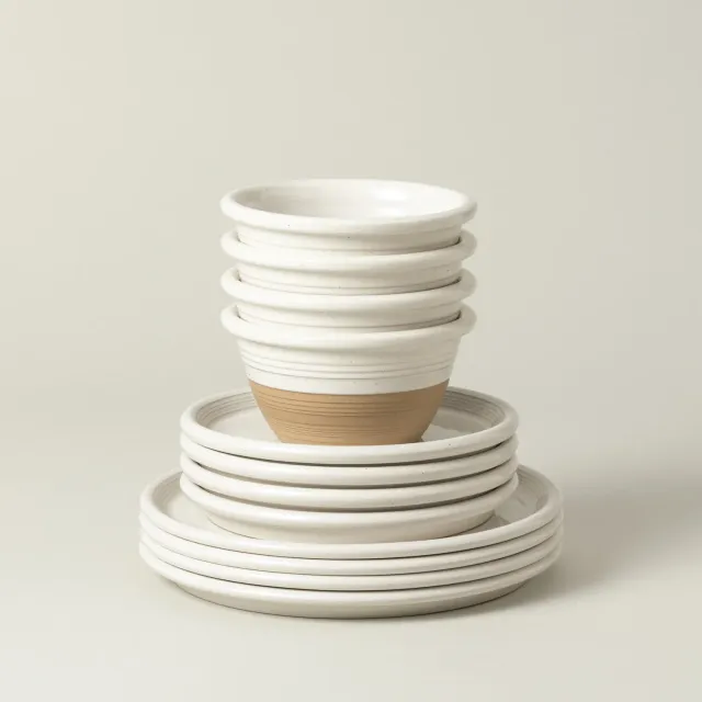 Costa Nova Scotia middagssæt 12 dele Vanilla Beige