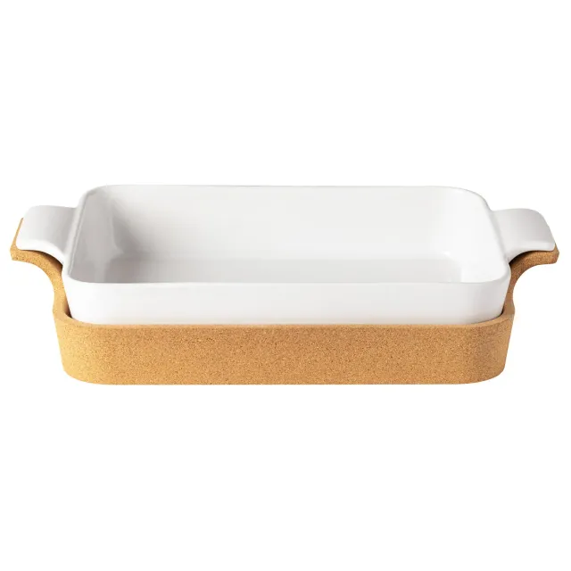 Costa Nova Ensemble Baker fad hvid med korkbakke