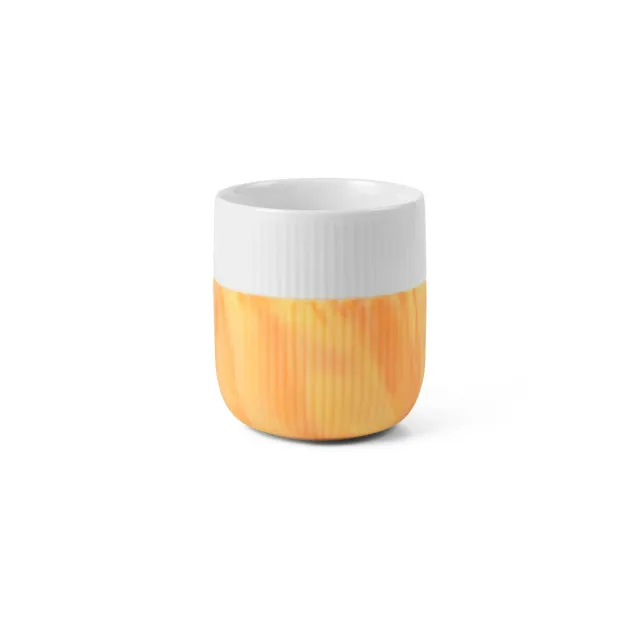 Kgl. Porcelæn Riflet Contrast Marble krus 35 cl fiery yellow