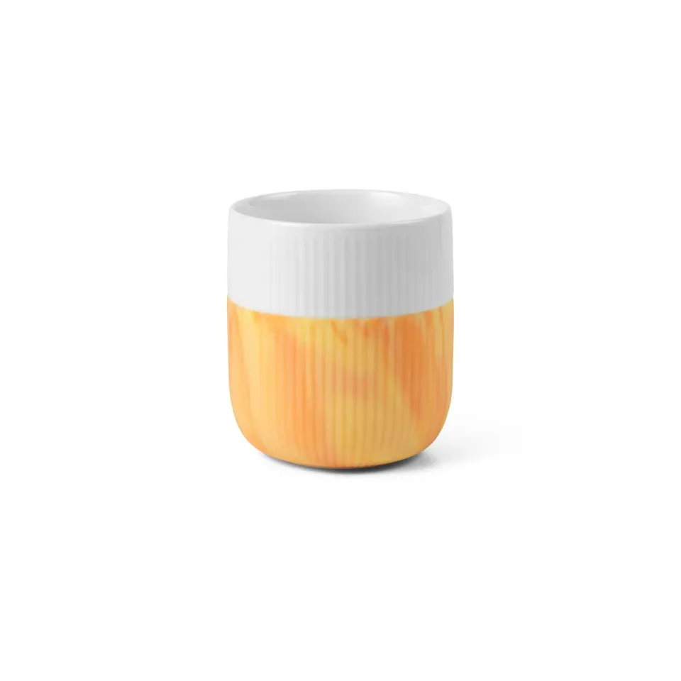 Kgl. Porcelæn Riflet Contrast Marble krus 35 cl fiery yellow