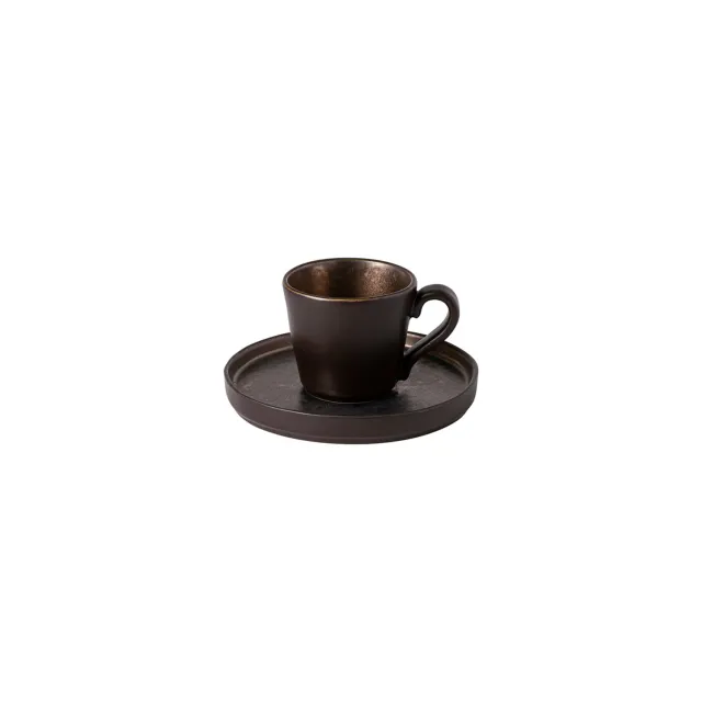 Costa Nova Lagoa kaffekop med underkop Metal Brown