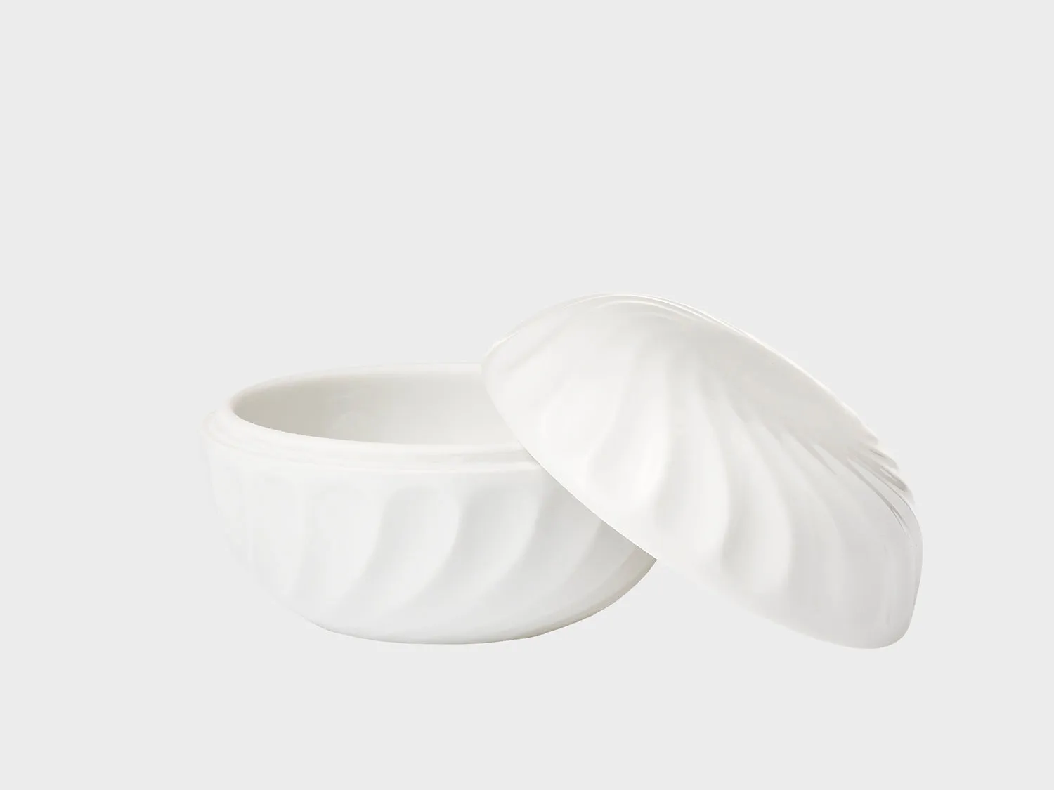 Nymphenburg bonbonniere ribbet 4 hvid porcelæn