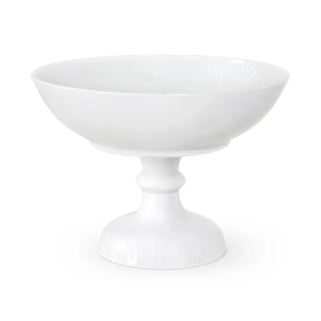 Royal Copenhagen Hvid Riflet skål på fod 80 cl 15 cm