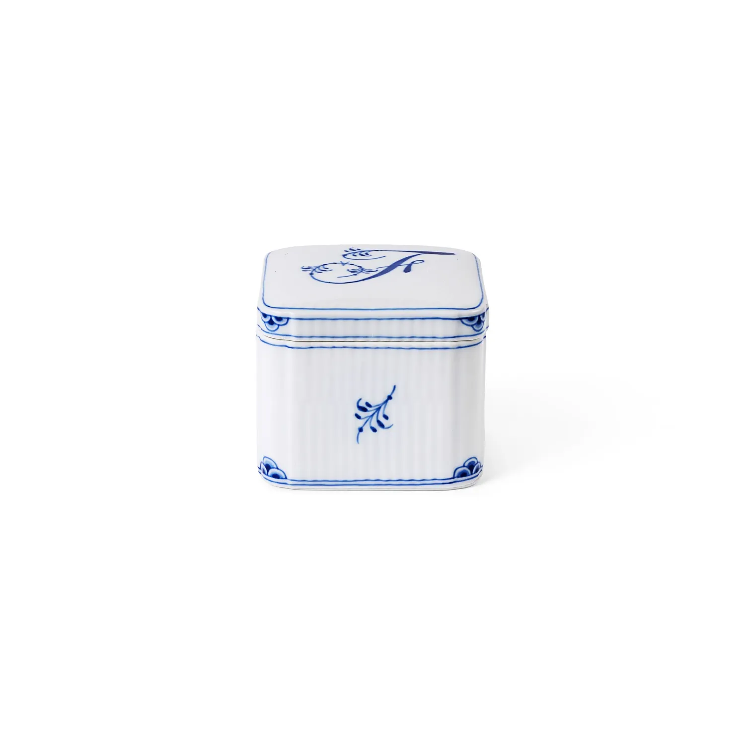 Royal Copenhagen Alfabet bonbonniere F 13 cl personlig gave