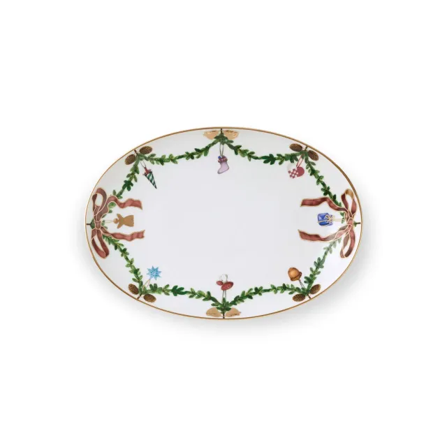 Kgl. Porcelæn Stjerne Riflet Jul asiet 21,5 cm