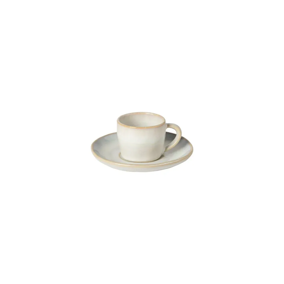 Costa Nova Brisa kaffekop med underkop Salt White stentøj