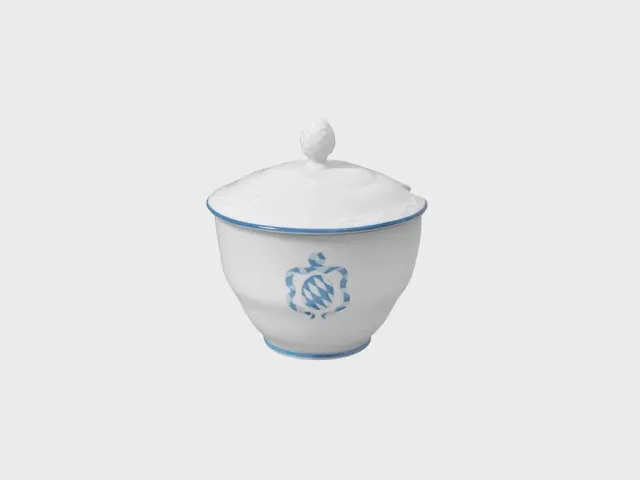 Nymphenburg Bavaria sennepskrukke blå-hvid porcelæn