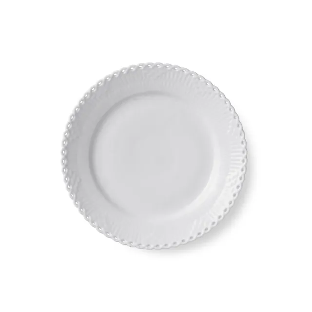 Royal Copenhagen Hvid Helblonde tallerken 19 cm hvid porcelæn