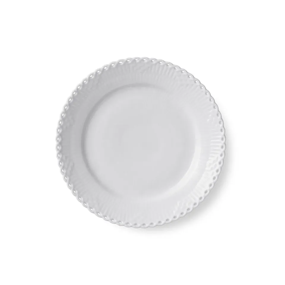Royal Copenhagen Hvid Helblonde tallerken 19 cm hvid porcelæn