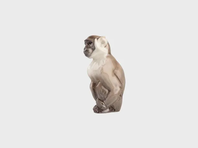 Nymphenburg Affe abefigur håndmalet porcelæn