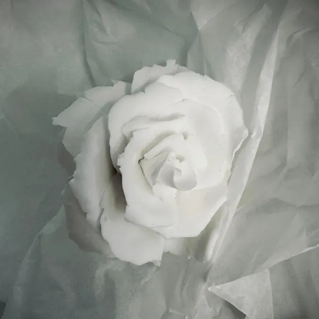 1882-Ltd Rose 5 Large keramikrose håndlavet