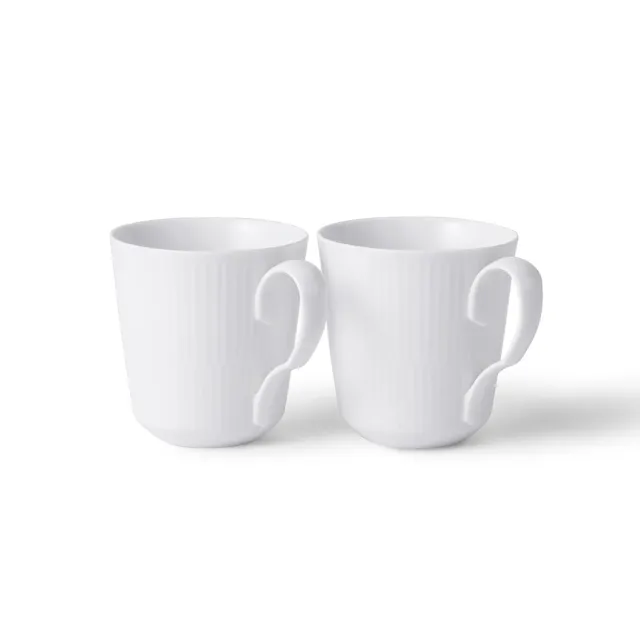Royal Copenhagen Hvid Riflet kop 28 cl 2 stk hvid