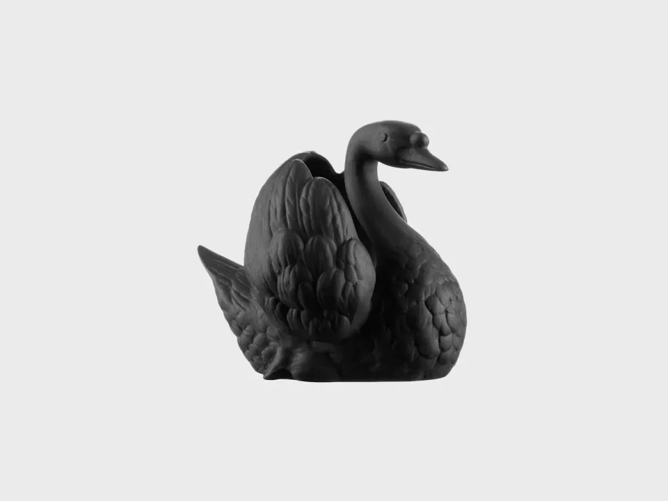 Nymphenburg Schwan svanefigur porcelæn hvid