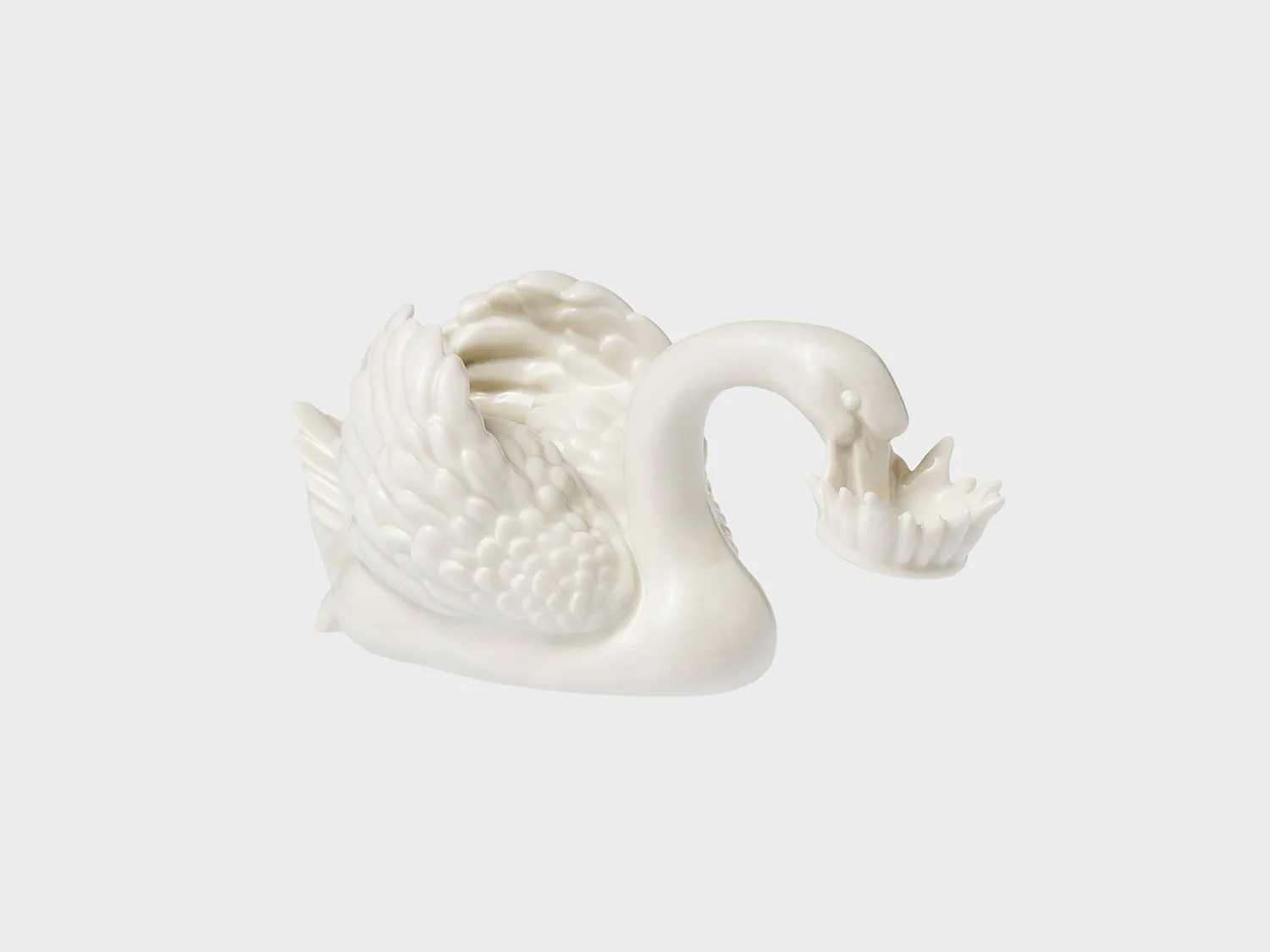 Nymphenburg Svane med Krone 976a porcelænsfigur elfenben
