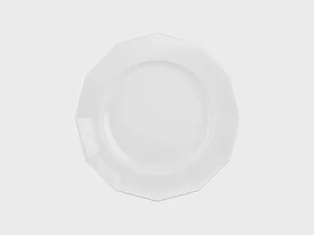 Nymphenburg Perl tallerken 26 cm hvid glaseret