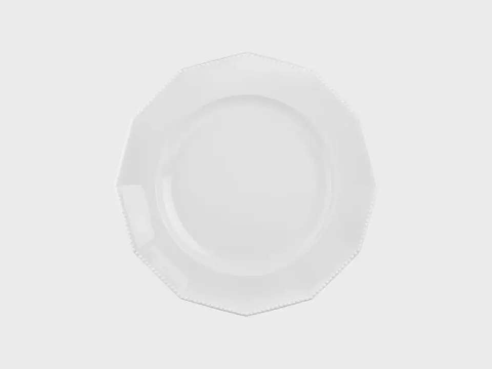 Nymphenburg Perl tallerken 26 cm hvid glaseret