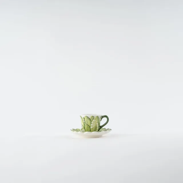 Les Ottomans Lily of the Valley kaffekop med underkop