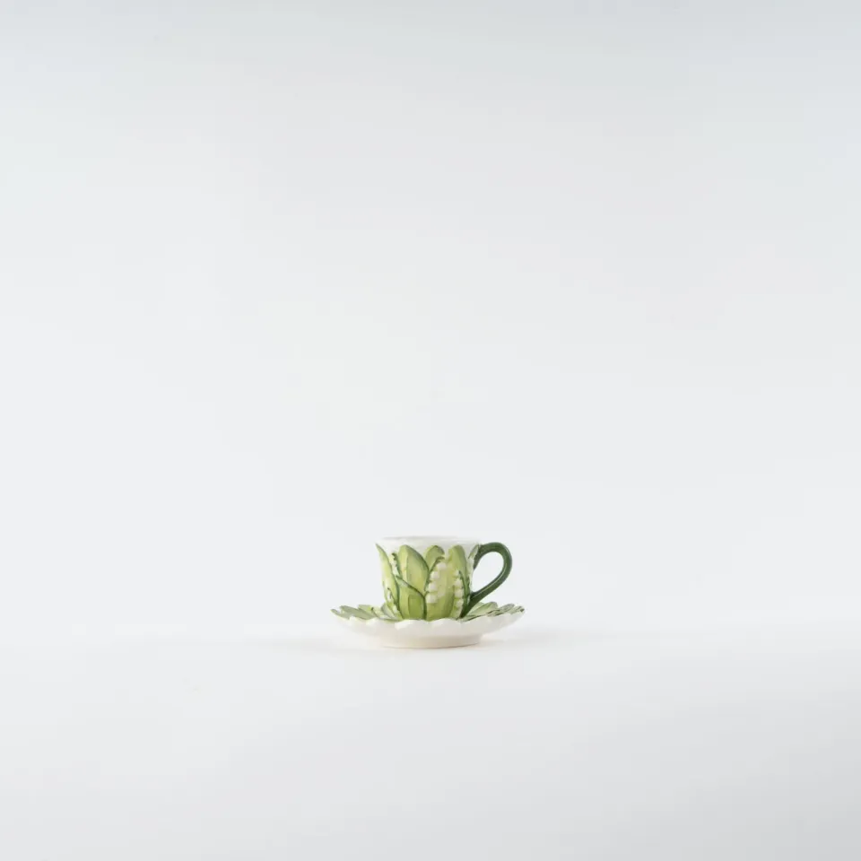 Les Ottomans Lily of the Valley kaffekop med underkop