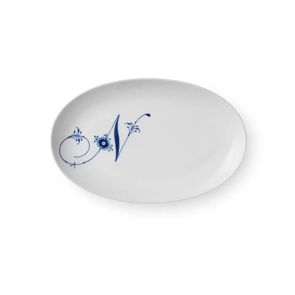 Kgl. Porcelæn Alfabet asiet N 23,5 cm porcelæn
