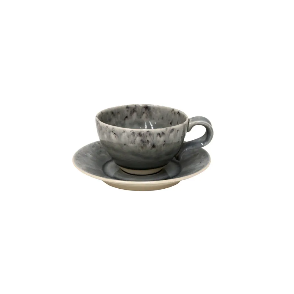 Costa Nova Madeira Tea Cup Saucer tekop grå stentøj