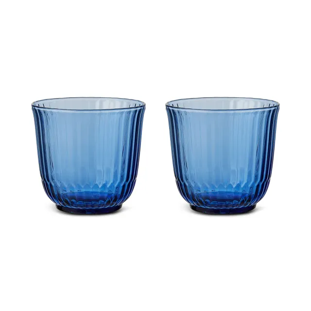 Kgl. Porcelæn Waves vandglas blå 20 cl 2 stk.