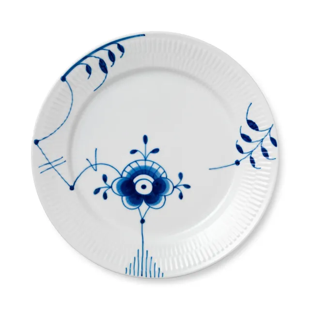 Kgl. Porcelæn Blå Mega Riflet tallerken 27 cm dek. 6