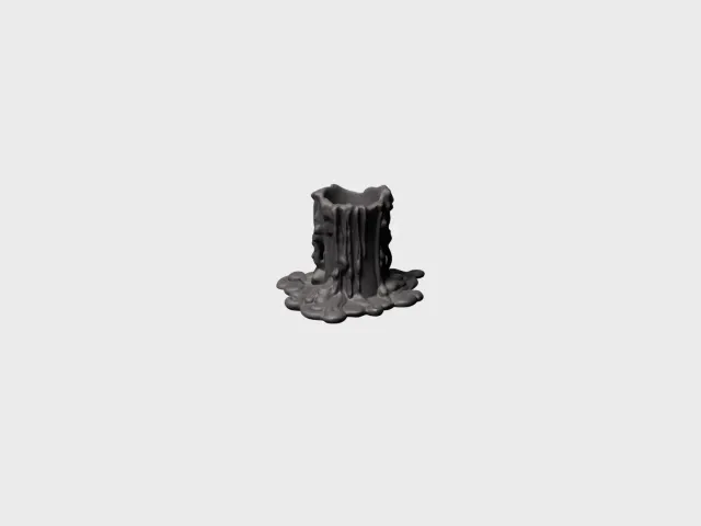 Nymphenburg Vesuvius lysestage sort biskuit porcelæn