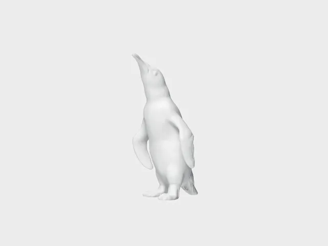 Nymphenburg Pingvin porcelænsfigur hvid biskuit