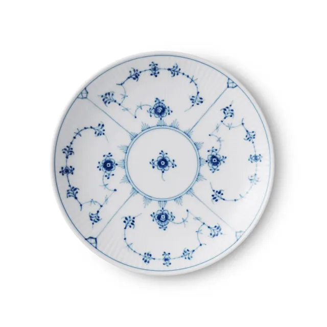 Kgl. Porcelæn Musselmalet Riflet tallerken coupe 23 cm