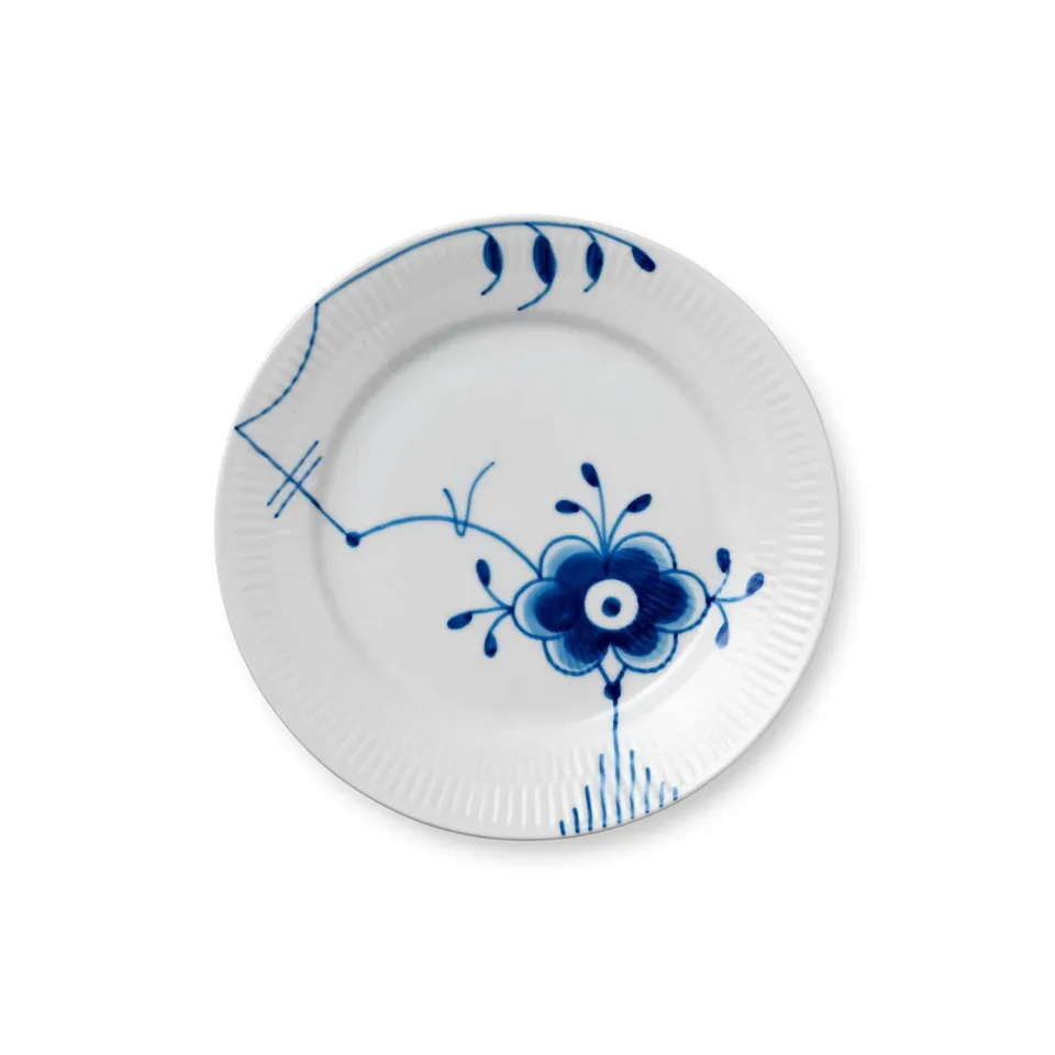 Royal Copenhagen Blå Mega Riflet tallerken 19 cm dekoration 6