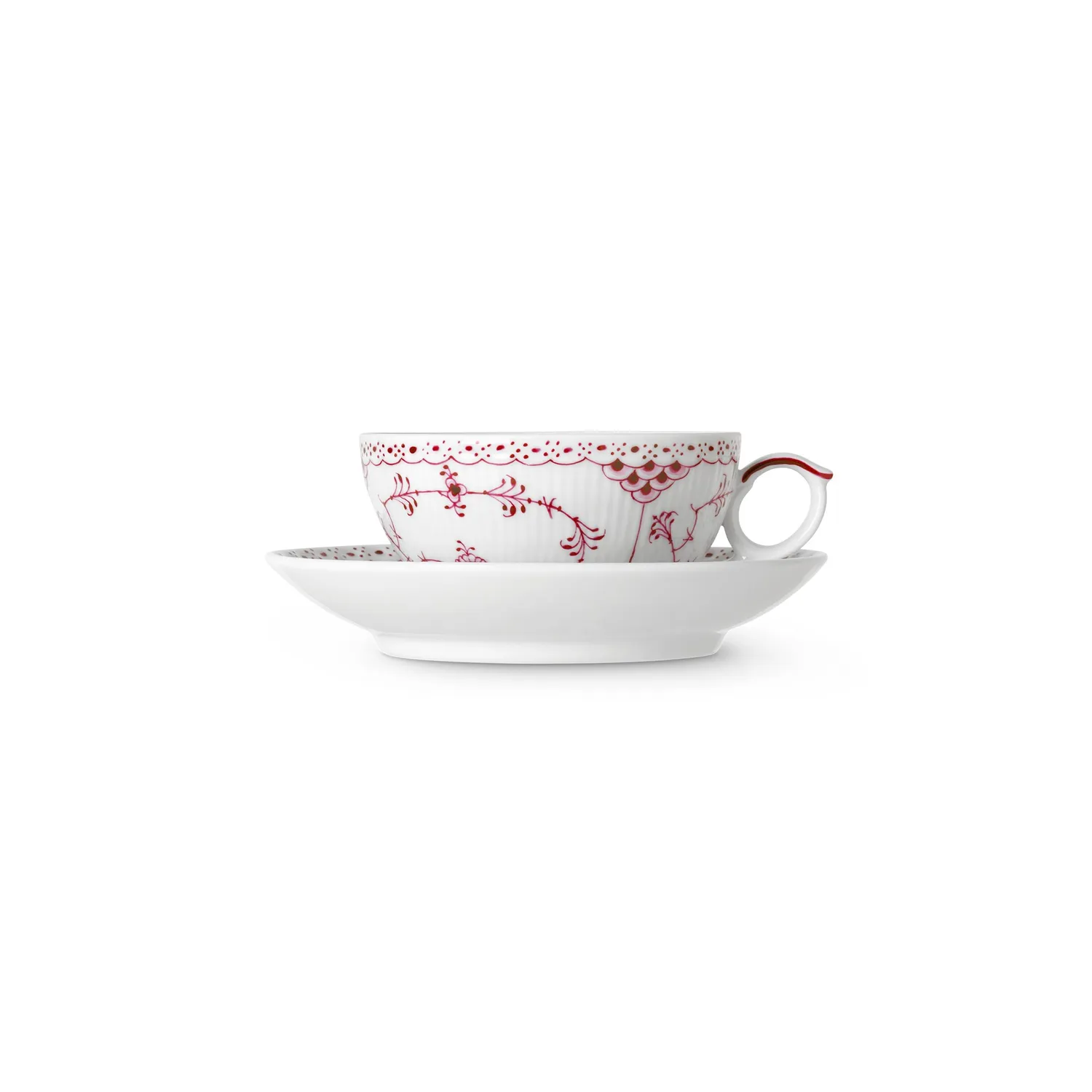 Kgl. Porcelæn Purpur Halvblonde kop med underkop 22 cl purpur