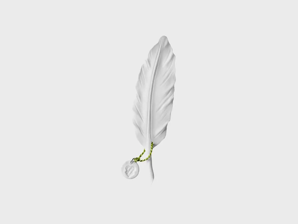 Nymphenburg Lucky Feathers fjer hvid biskuit