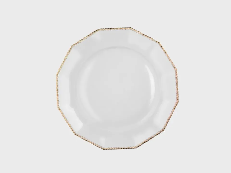 Nymphenburg Perl tallerken 32 cm guld porcelæn
